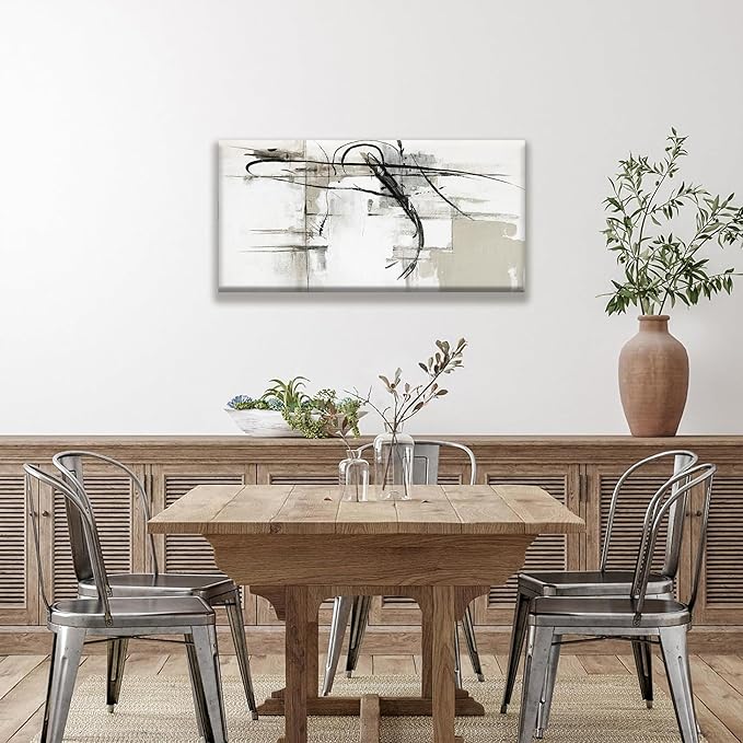 Tsomzxng Abstract Canvas Wall Art Decor Artwork Modern Paintings Wall Decorations Maximalist Black Line Wall Art Prints For Wall Bedroom Kitchen Office Artwork Ready To Hang 20"×40"