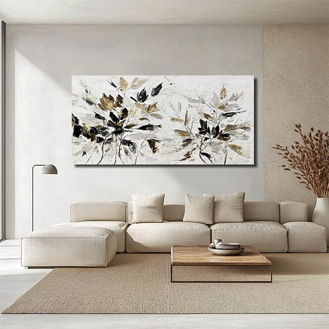 Framed Wall Prints Modern Abstract Wall Art Office Wall Decor 29"x58" Large Canvas Wall Art for Bedroom Home Black and White Graffiti Posters for Room Aesthetic