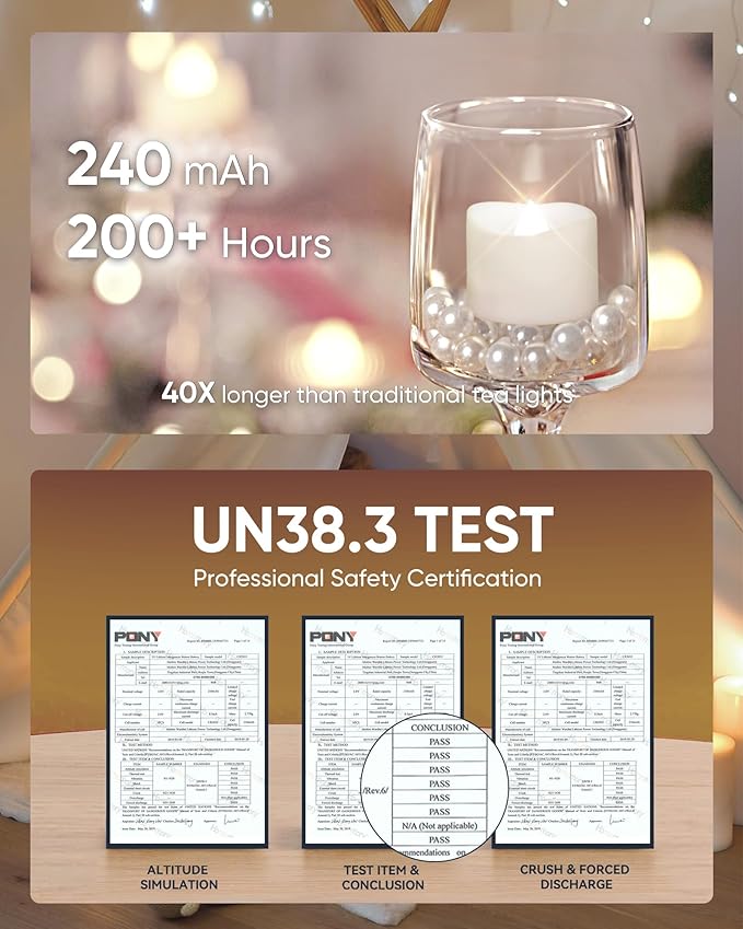 Homemory Cool White Flameless LED Tea Lights Candles, 200+Hour Battery Operated Fake Electric Votive TeaLights for Christmas, DIY Mood Lighting, Party, Holiday, Funeral, Home Decor, 12-Pack