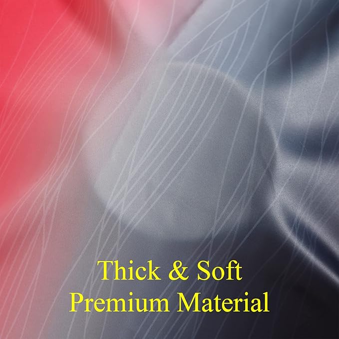 Estelar Textiler Black and Red Blackout Curtains, 100% Ombre Blackout Curtains for Bedroom, Full Light Blocking Thermal Insulated Gradient Grommet Drapes for Living Room, 42x84 Inch, 2 Panels