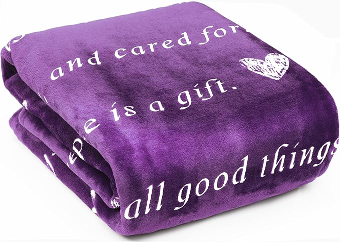 WOLF CREEK BLANKET - Single Layer Fleece Light and Love Compassion Blanket- Positivity Courage and Affirmations Get Well Gift, Plush Healing Thoughts Love Hope & Comfort