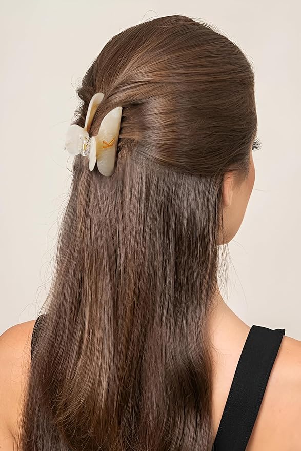 Acrylic Letter Hair Clips for Women - Monogram Hair Claw Alphabet Large Hair Clip, Fashion Glitter Claw Clips Elegant And Durable Hair Accessory, Letter W