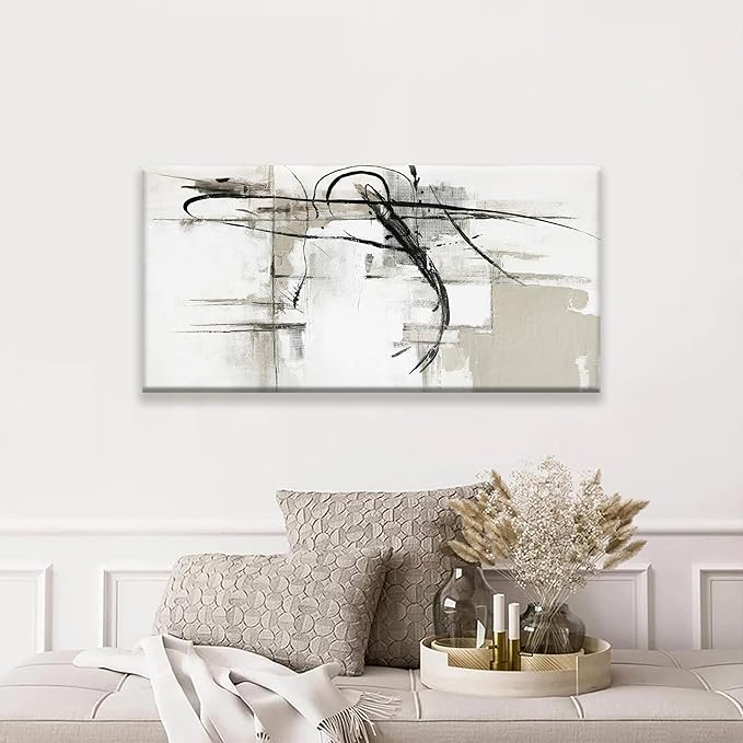 Tsomzxng Abstract Canvas Wall Art Decor Artwork Modern Paintings Wall Decorations Maximalist Black Line Wall Art Prints For Wall Bedroom Kitchen Office Artwork Ready To Hang 20"×40"