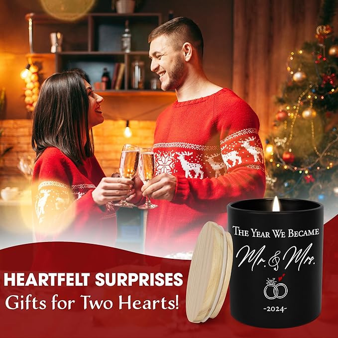 Wedding Gifts for Him Her - Long Lasting Vanilla Lavender Scented Candle 10oz - Wedding Anniversary 1st Married Mr and Mrs Gifts Women Bride for Couples 2025