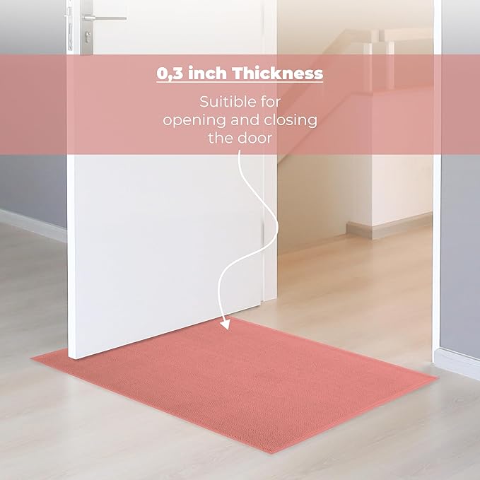 Cotton Paradise 100% Cotton Non Slip Bath Mats for Bathroom, 20x34 inch Soft Absorbent Quick Dry Machine Washable Floor Bath Mat, Coral