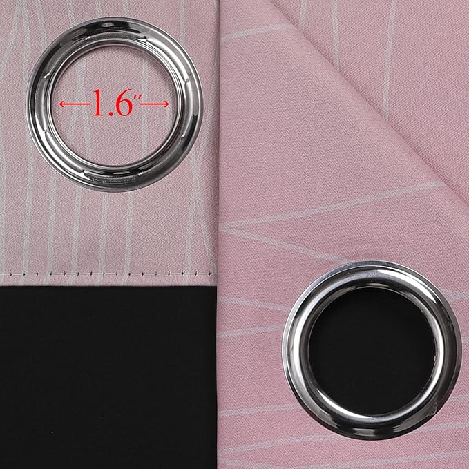 Estelar Textiler Ombre Sage Green and Pink Blackout Curtains for Living Room, Thermal Insulated Full Room Darkening Grommet Gradient Blackout Drapes for Bedroom, 52Wx72L, One Pair