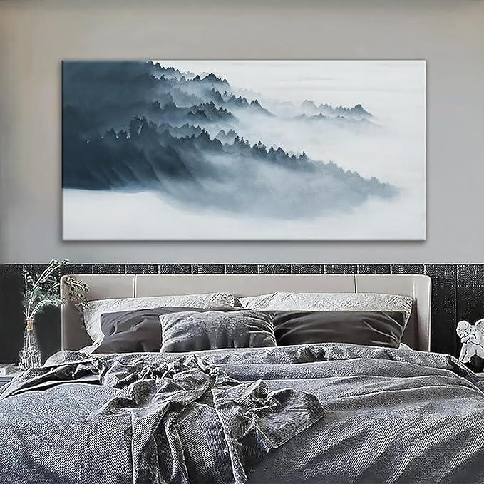 TAIJXAGSG Large Canvas Art Wall Decor Black Grey And White Abstract Wall Art For Living Room Artwork For Dinning Room Bedroom Hotel Office Kitchen Home Wall Decor 29 x 58 In