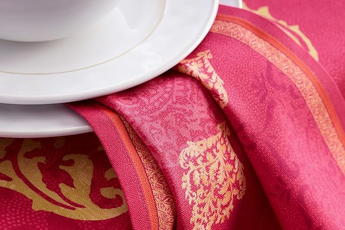 Maison d' Hermine Cloth Napkins Set of 4 100% Cotton Everyday Reusable Square Napkins Cloth Washable, Dinner, Party, Wedding, Restaurant (Versailles, 20" x 20")