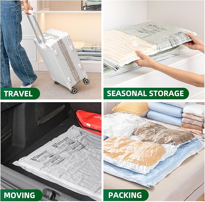 TAILI 6 Pack Vacuum Storage Bags, Jumbo Vacuum Seal Bags for Clothing (40x31 Inch), Space Saving for Bulky Bedding, Comforters and Blankets, Extra Large Closet Storage and Organization