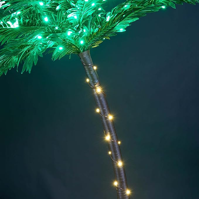 Lightshare 5 Feet Palm Tree 56LED Lights Artificial Fake Tree Decoration for Tiki Bar Outside Patio Porch Pool Christmas Nativity