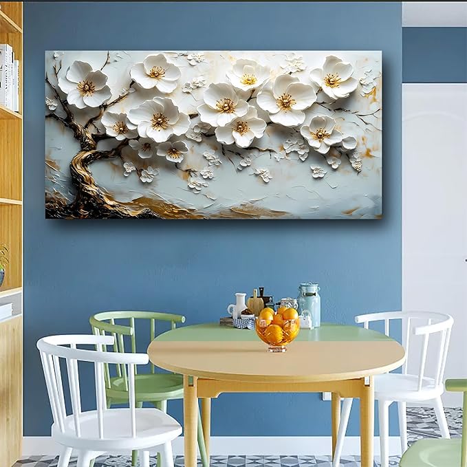 Abstract Wall Art Canvas Print Tree of Life Painting Flower Painting Decor Paintings Modern Style Living Room Bedroom Office Home Kitchen Decor Nature Landscape Artwork Wooden Frame 20x40 inch