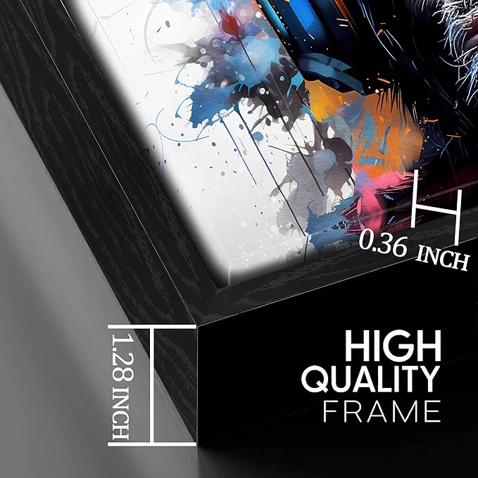 ZHAOSHOP Monkey Art Wall Decor for Living Room - Graffiti Poster Wall Decor for Office - Black Framed Wall Art Ready to Hang Size 29" x 59"