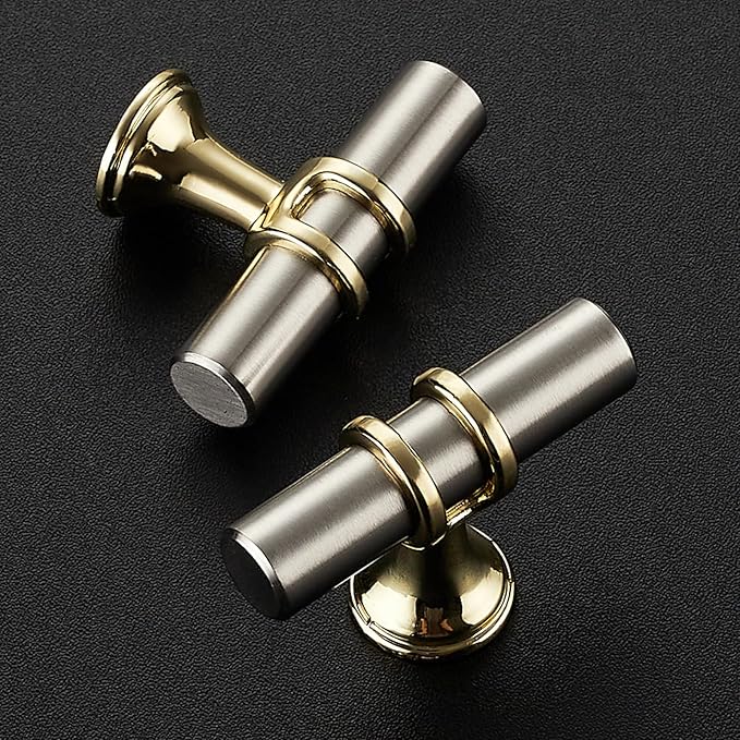 20 Pack Brushed Nickel Cabinet Knobs - Gold Kitchen Cabinet Knobs Cabinet Pulls for Kitchen Cabinet Drawer Stainless Steel Dresser Knobs for Cabinet Hardware 2in Length Single Hole