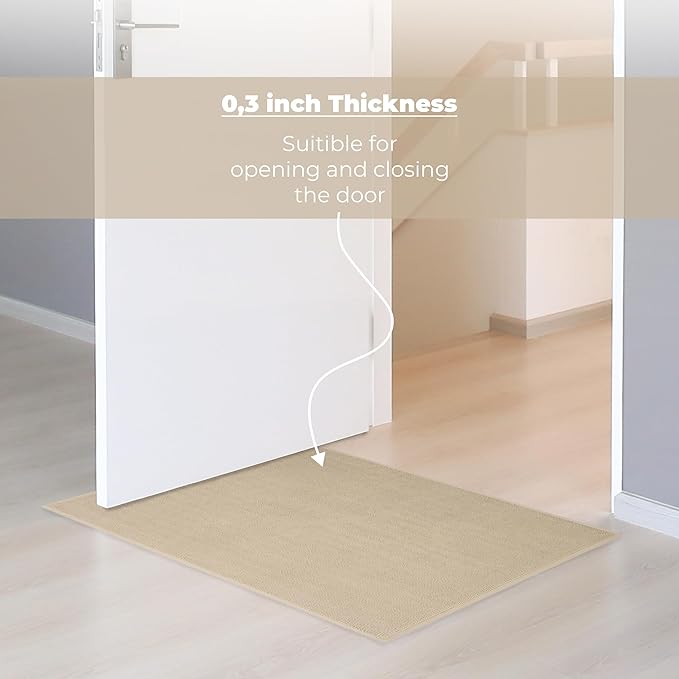 Cotton Paradise 100% Cotton Non Slip Bath Mats for Bathroom, 17x24 inch Soft Absorbent Quick Dry Machine Washable Floor Bath Mat, Beige