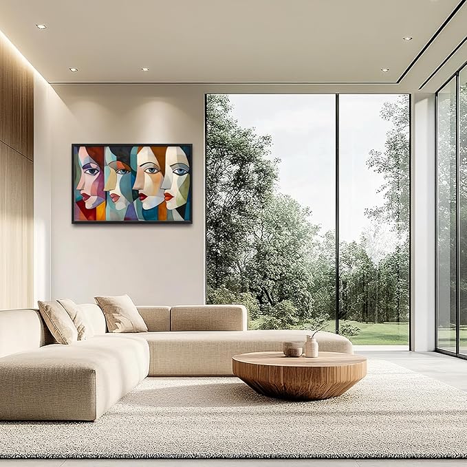 Lovira Abstract Women Face Large Wall Art Canvas Wall Decor Pictures Prints Painting Framed Modern Vertical Artwork for Living Room Bedroom Bathroom Office Woman 24"x36"