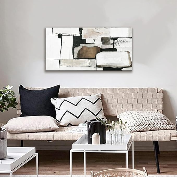 Tsomzxng Abstract Canvas Art Wall Decor Modern Minimalist Home Wall Decor Paintings Brown Grey Wall Art Prints Abstract Wall Art Line Art Bedroom Kitchen Office 20"×40"