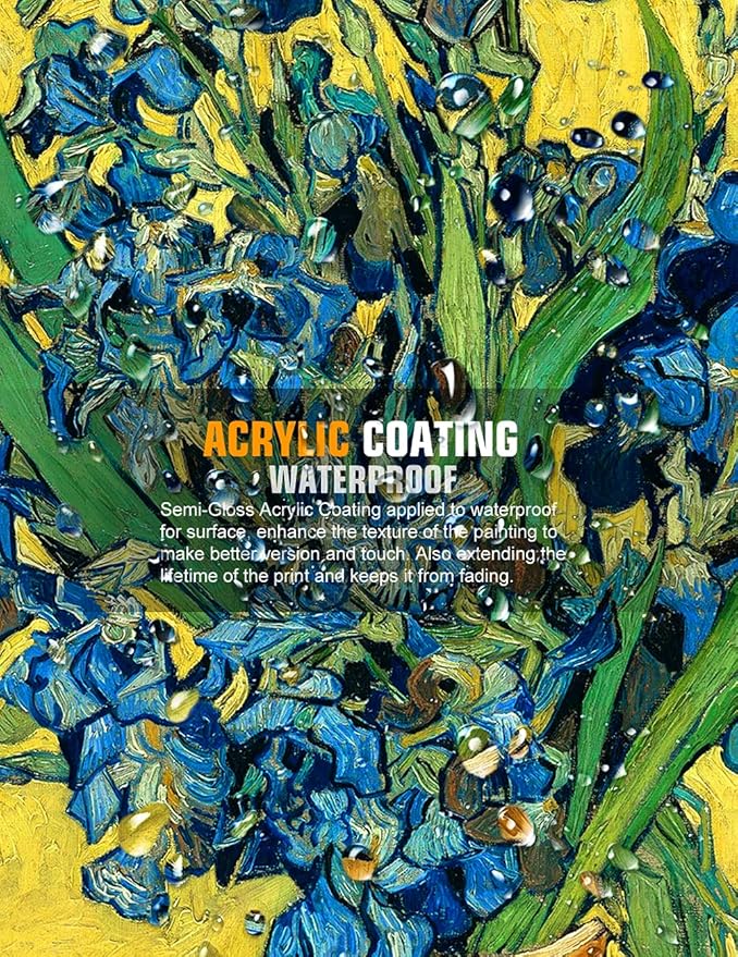 DECORARTS - Irises Vase Flower, Vincent Van Gogh Art Reproduction. Giclee Canvas Prints Wall Art for Home Decor 30x24