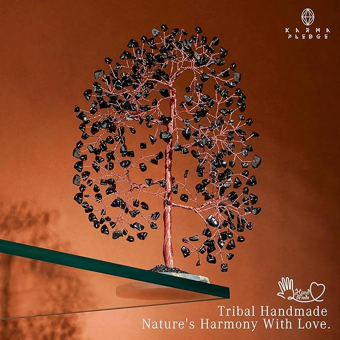 Crystal Trees for Home and Office Decoration, Blask Obsidian Chakra Healing Crystals Feng Shui Handmade Trees for Positive Energy, Money, Good Luck, Christmas Decor, Birthday Gifts for Women, Mom