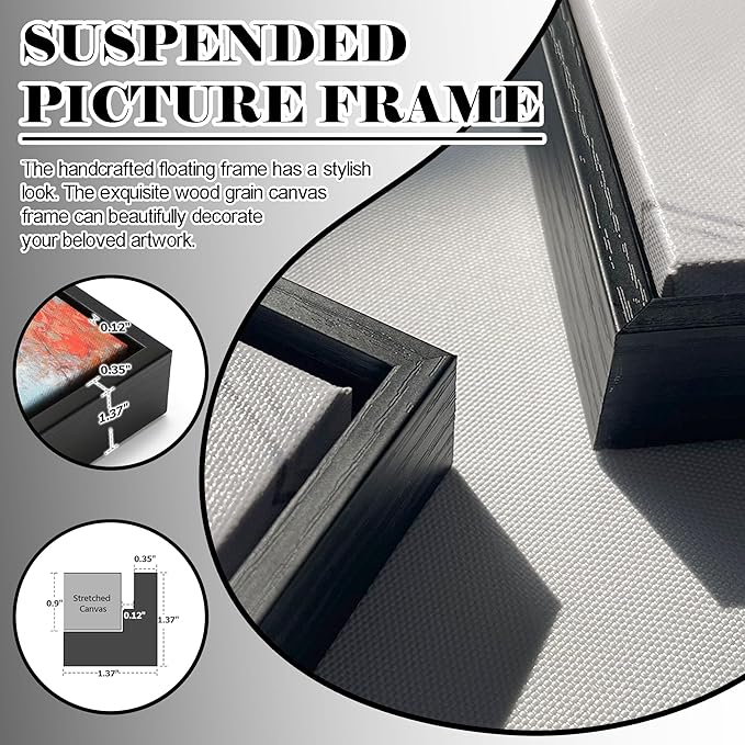 JEAWA Large Framed Canvas Painting - 24x48 IN Watercolor Landscape Wall Decor, Country Picture with Wooden House and Green Trees, Cow Art Prints for Bedroom Living Room Home Decoration