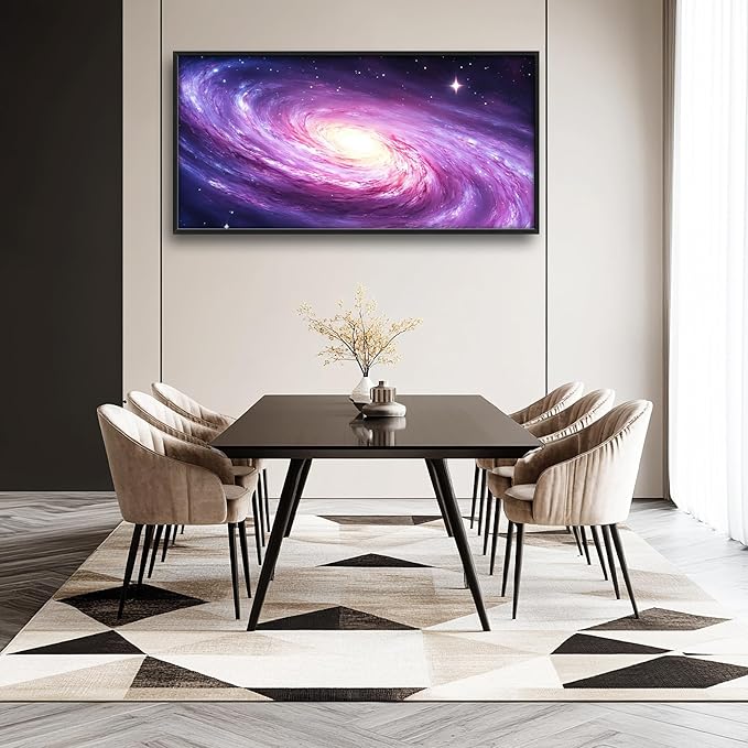 Lovira Outer Space Galaxy Large Wall Art Rustic Universe Starry Sky Canvas Wall Decor Pictures Prints Painting Framed Artwork for Living Room Bedroom Bathroom Kitchen Office 30"x60"