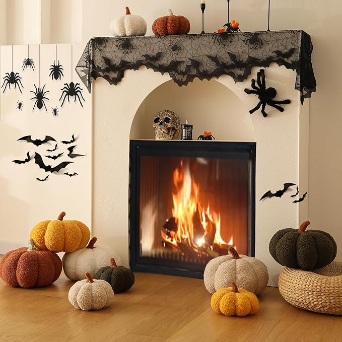 YRXRUS Pumpkin Pillows, Halloween Pumpkin Throw Pillows, White Shaped Pillow for Fall Room Decor Gifts, Teddy Fleece Cute 6x12 Inches Halloween Pillow, Accent Fall Pillows