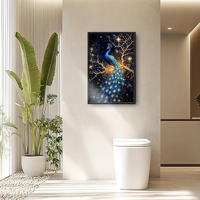 Lovira Peacock Large Wall Art Tree Canvas Wall Decor Pictures Prints Painting Framed Modern Vertical Artwork for Living Room Bedroom Bathroom Office 24"x36"