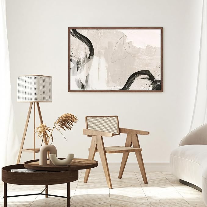 20x30 Picture Frame, Rustic Wood 20 x 30 Poster Frames for Wall, Oak Wood Picture Frames 20 by 30 with Real Glass, 20x30 Frame Matted for 16x24, Large Wooden Photo Frame 20x30 Inch, Walnut Color, 1 Pack