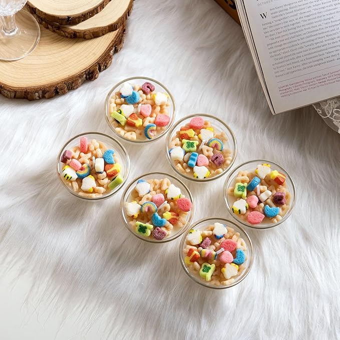 Mini Funny French Vanilla Cereal Bowl Scented Soy Aromatherapy Candles for Wedding Favor (6pcs/Pack)