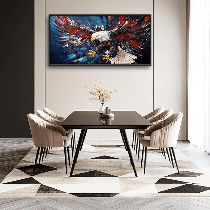 Lovira Bald Eagle Large Wall Art Patriotic Canvas Wall Decor Pictures Prints Painting Framed Modern Artwork for Living Room Bedroom Bathroom Office 30"x60"