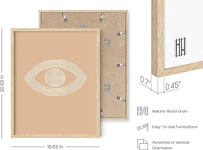 HAUS AND HUES Boho Posters Neutral Wall Art Prints - Boho Posters and Prints, Abstract Art Wall Eye Art Wall Decor, Eye of Sauron (Beige Framed, 12x16)