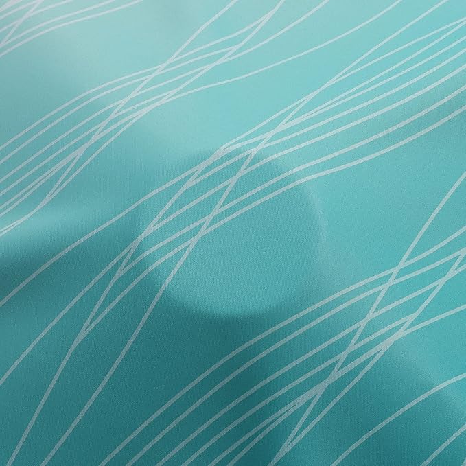 Estelar Textiler Teal and Greyish White Blackout Curtains 45 Inch Length, Light Blocking Gradient Drapes for Kitchen, Thermal Insulated Grommet Ombre Curtains for Bathroom,52Wx45L,2 Panels