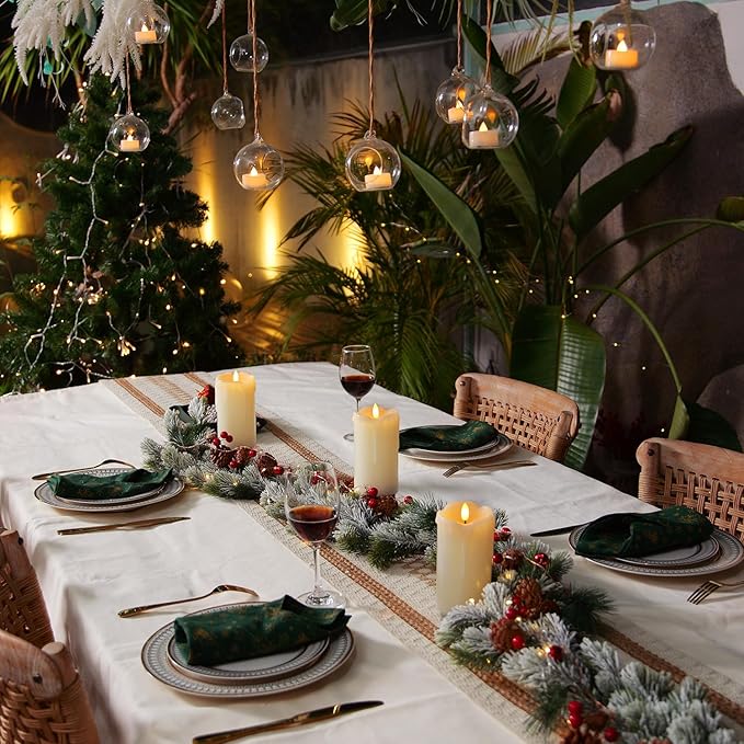 Homemory Dripping Wax Flameless Candles, Battery Operated Candles with Remote Control and Timers, LED Pillar Candles, Electric Fake Candles, 3" x 6", Set of 2