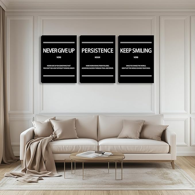 Motivational Wall Decor Paintings Inspirational Office Wall Decor Posters Prints 3 Pieces Bedroom Decor Living Room Office Canvas Picture Wall Painting Home Decoration Framed Artwork (36''W x 16''H)