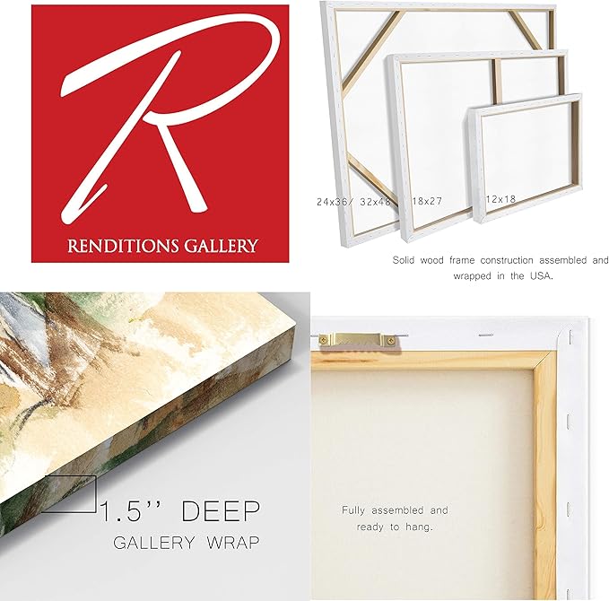 Renditions Gallery Home Wall Art Pictures Pathway through the Misty Autum Forest Canvas Hanging Prints for Living Room Office Decorations - 32"X48" LT08