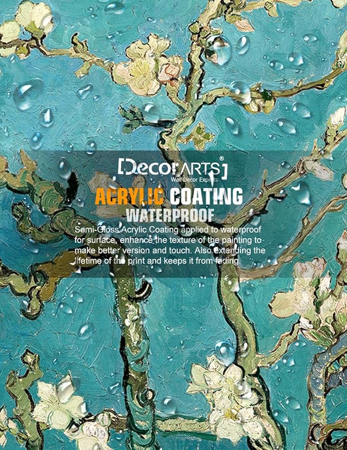 DECORARTS - Almond Blossom Tree - Vincent Van Gogh Art Reproduction. Giclee Canvas Prints Wall Art for Home Decor 30x24