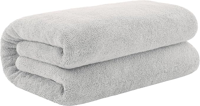 Cotton Paradise 100% Cotton 40x80 Oversized Bath Sheet, Extra Large Turkish Bath Towels for Bathroom, Silver Grey Bathsheet