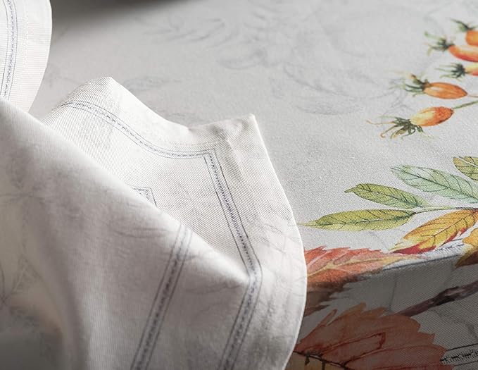 Maison d' Hermine Cloth Napkins Set of 4 100% Cotton Everyday Reusable Square Napkins Cloth Washable, Dinner, Party, Wedding, Restaurant (Fruit D'Hiver, 20" x 20")