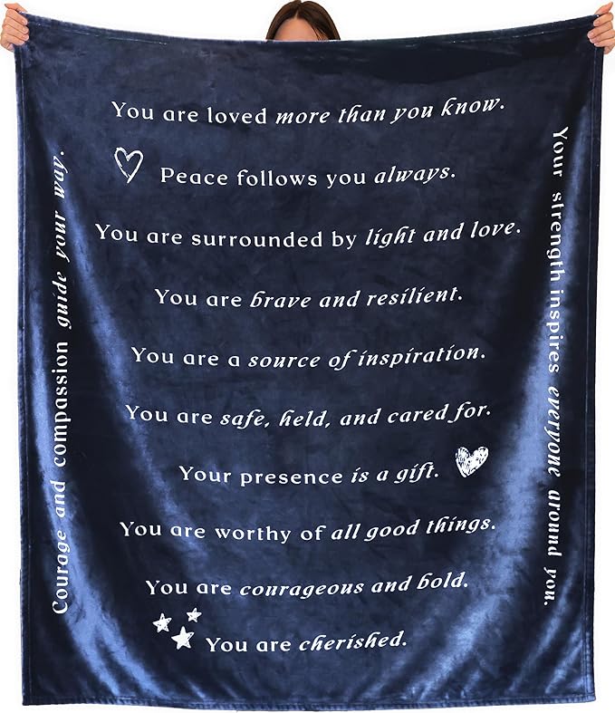 WOLF CREEK BLANKET - Single Layer Fleece Light and Love Compassion Blanket- Positivity Courage and Affirmations Get Well Gift, Plush Healing Thoughts Love Hope & Comfort