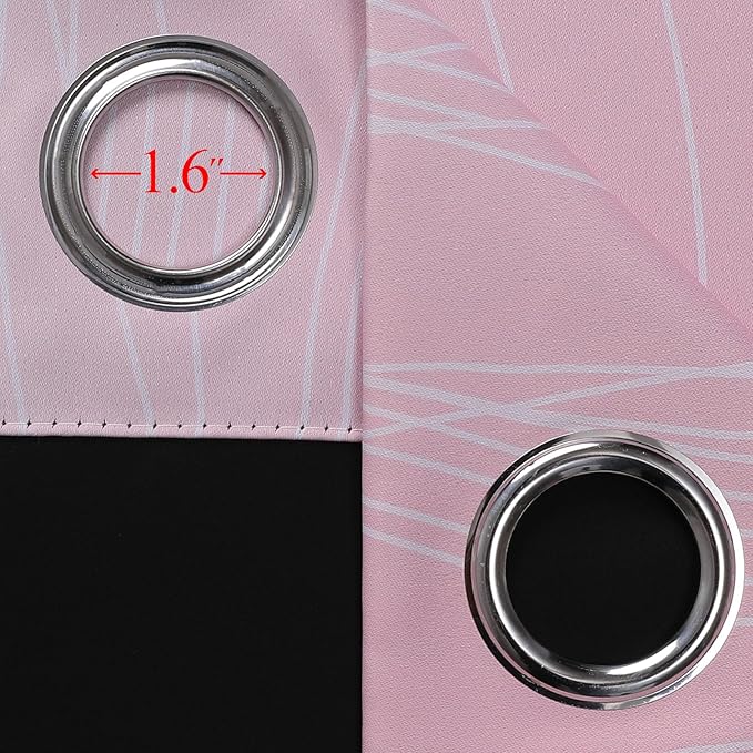 Estelar Textiler Pink and Teal Ombre Blackout Curtains 90 Inches Long 2 Panels Set, Thermal Insulated Drapes for Bedroom, Full Light Blocking Grommet Gradient Curtains for Living Room, 52Wx90L