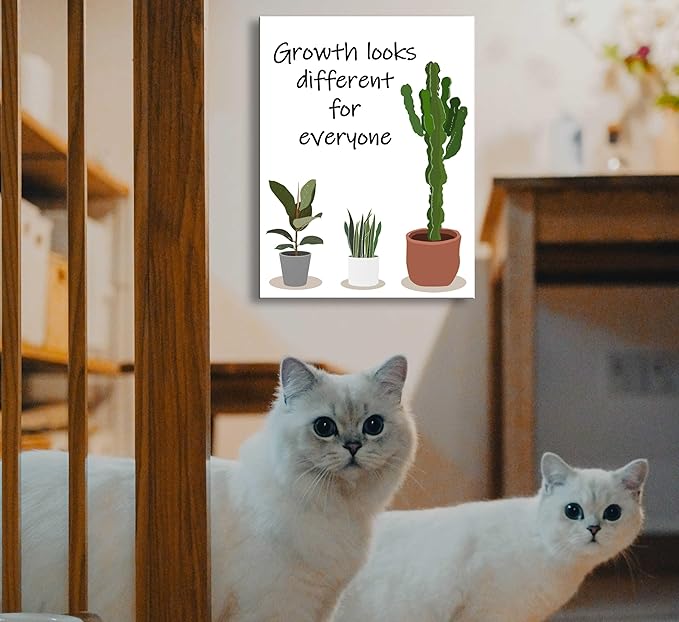 Ploceiny Inspirational wall decor for office,Growth Looks Different for Everyone Plant Motivational wall art for Home decor, Motivational posters for classroom decor A-381