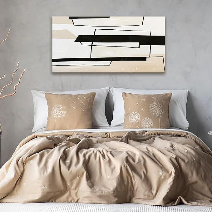 TAIJXAGSG Abstract Wall Art Painting Print Artwork Canvas Art Wall Decor 20x40 Inch Home Wall Decorations Black And White Wall Art Picture For Bedroom Bathroom Office