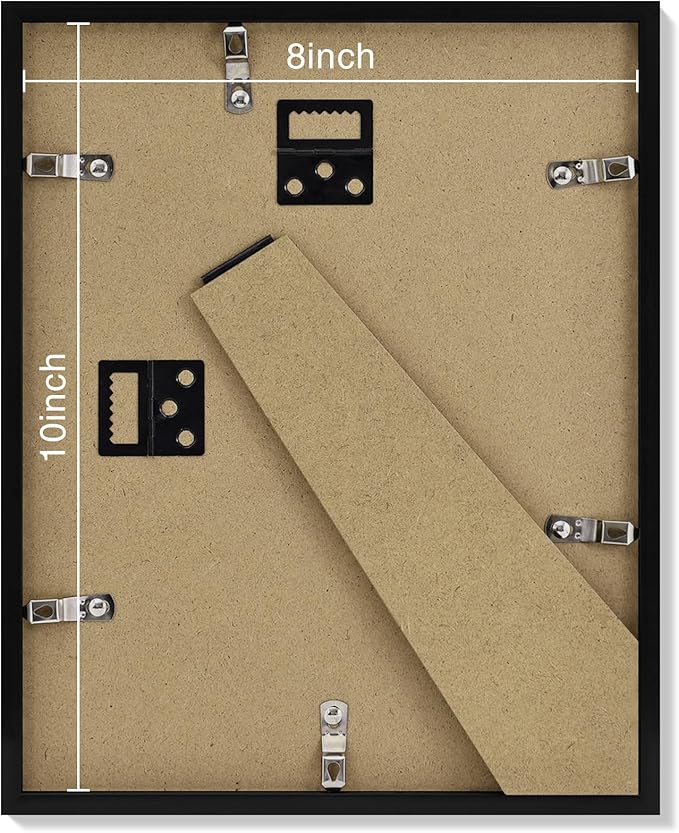 Vittanly 8x10 Picture Frame, Display Photo 5x7 with Mat or 8x10 without Mat, Picture Frames for Wall or Tabletop, Perfect for Home Decor and Presents, Black, 1 Pack