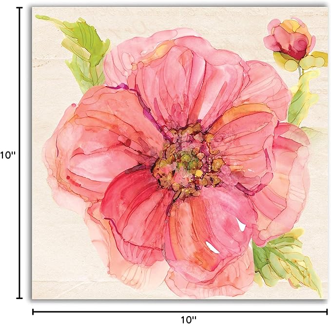 Wexford Home Botanical Peony Gallery Wrapped Canvas Wall Art, 10x10