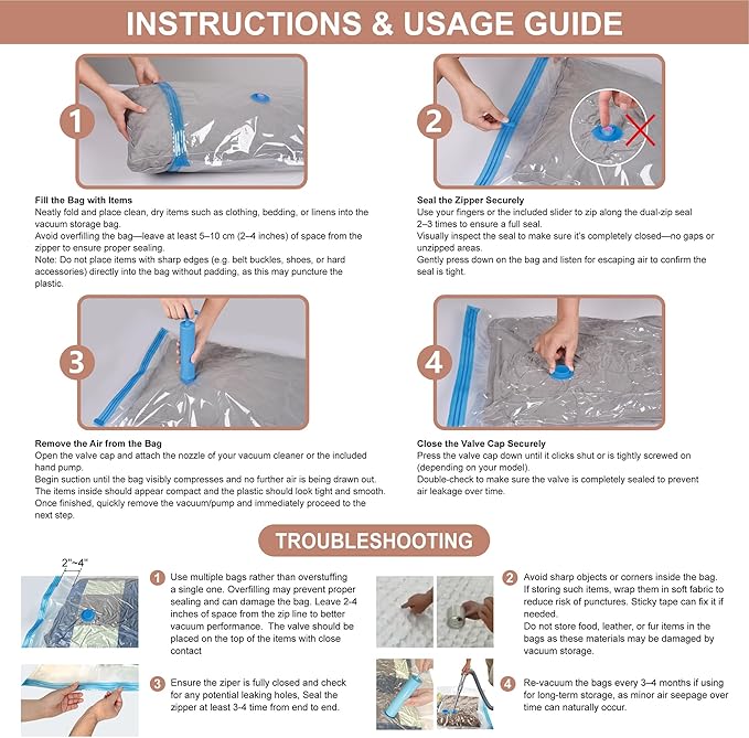 8 Pack XXL Jumbo Vacuum Storage Bags, Extra Large Vacuum Seal Bags for Comforters, Bedding, Blanket Storage, Giant Space Saver Bags for Huge Stuffed Toy(47.2x35 in)