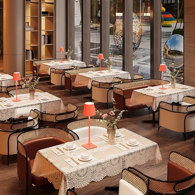 2 Pack Cordless Table Lamps, 3 Colors Stepless Dimming, 5000mAh Rechargeable Battery LED Desk Lamp for Bedroom/Couple Dinner/Desk/Cafe/Dining Room/Terrace