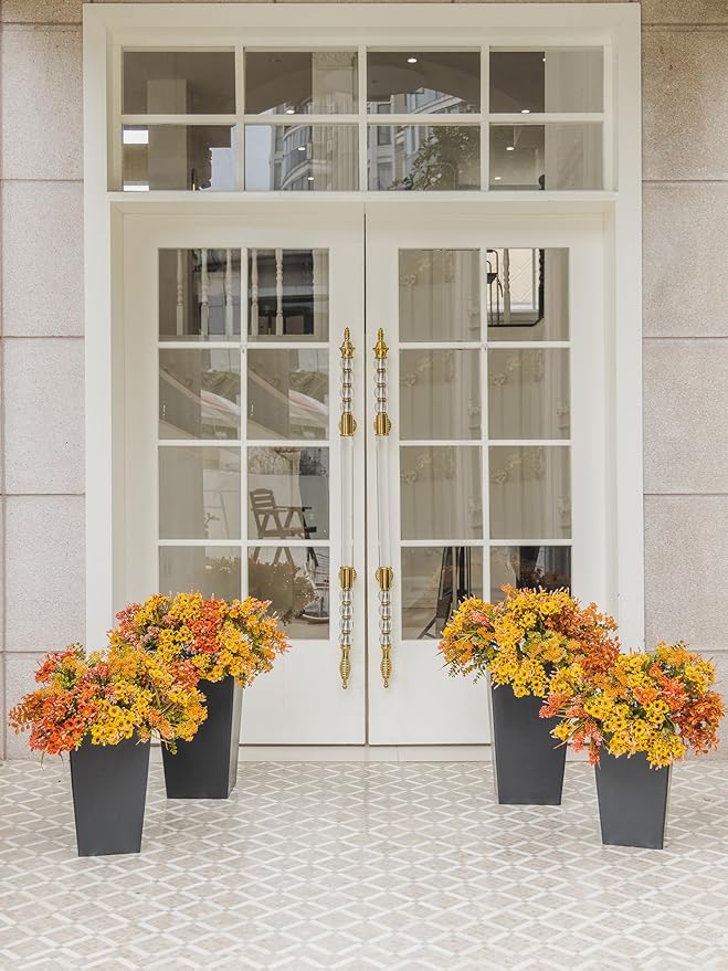 10pcs Fall Artificial Outdoor Branch with Sunflower Daisy for Indoor Outside Hanging Plants Garden Porch Window Box Home Wedding Farmhouse Décor
