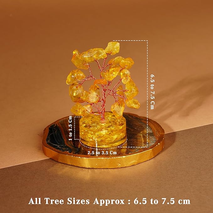 Crystal Tree Desk Decoration, Tree of Life 7 Chakra Healing Crystals & Stones for Positive Energy, Good Luck Gifts for Women and Mens, Set of 12 Handcrafted Trees for Home & Office (Orgone Base)