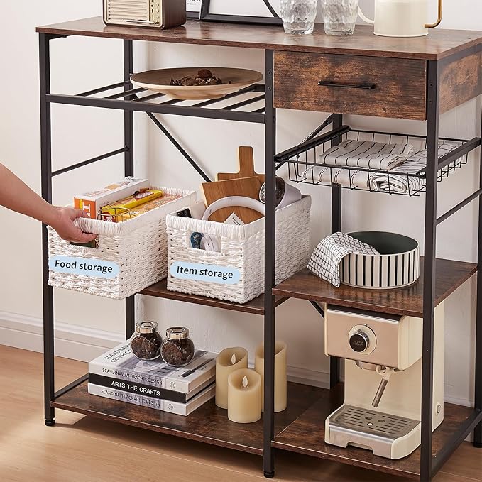 OIAHOMY Wicker Baskets, Paper Rope Storage Baskets for Organizing with Built-in Handles, 2 Packs-Brown