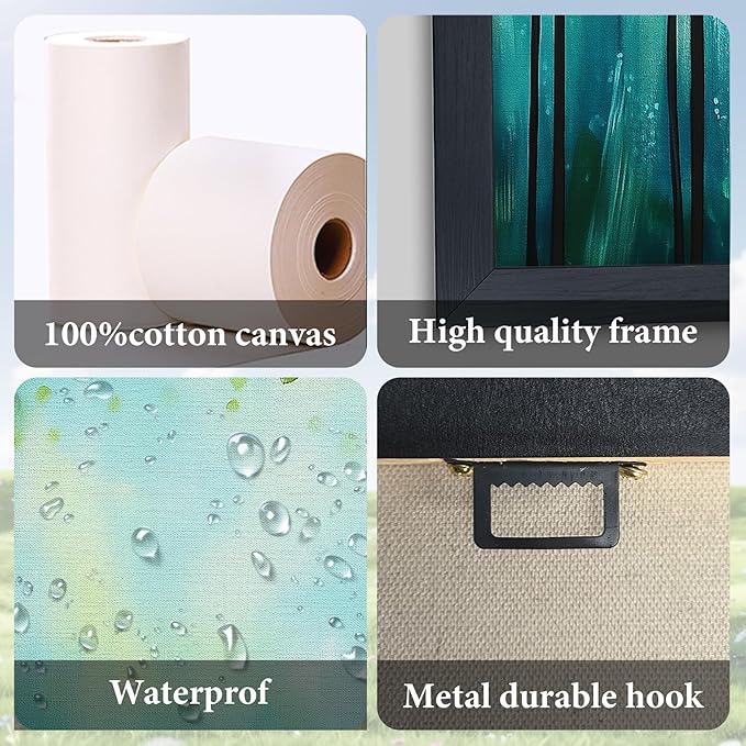 Lovira Green Forest Tree Large Wall Art Nature Landscape Canvas Wall Decor Pictures Prints Painting Framed Modern Artwork for Living Room Bedroom Bathroom Office 30"x60"