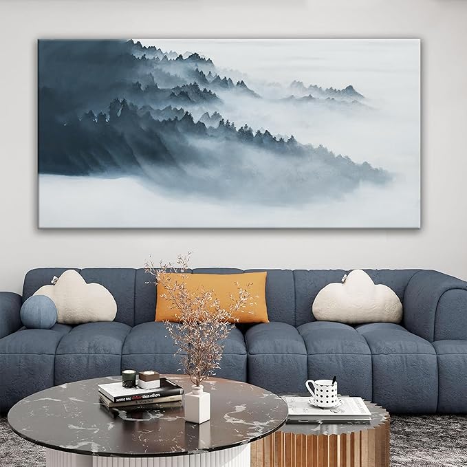 TAIJXAGSG Large Canvas Art Wall Decor Black Grey And White Abstract Wall Art For Living Room Artwork For Dinning Room Bedroom Hotel Office Kitchen Home Wall Decor 29 x 58 In